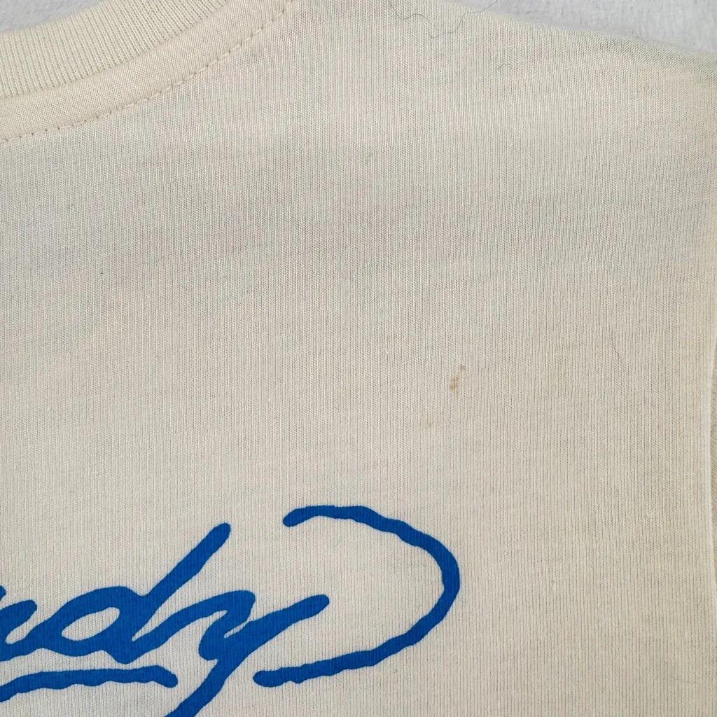 Ed Hardy Baby Tee Cream with Eagle Rose Print Signature Logo on Back XL - Image 6