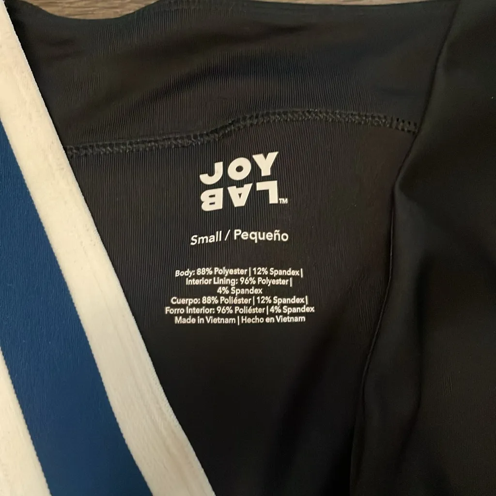 JoyLab Black & Multicolor Sports Bra, Size Small - Image 2