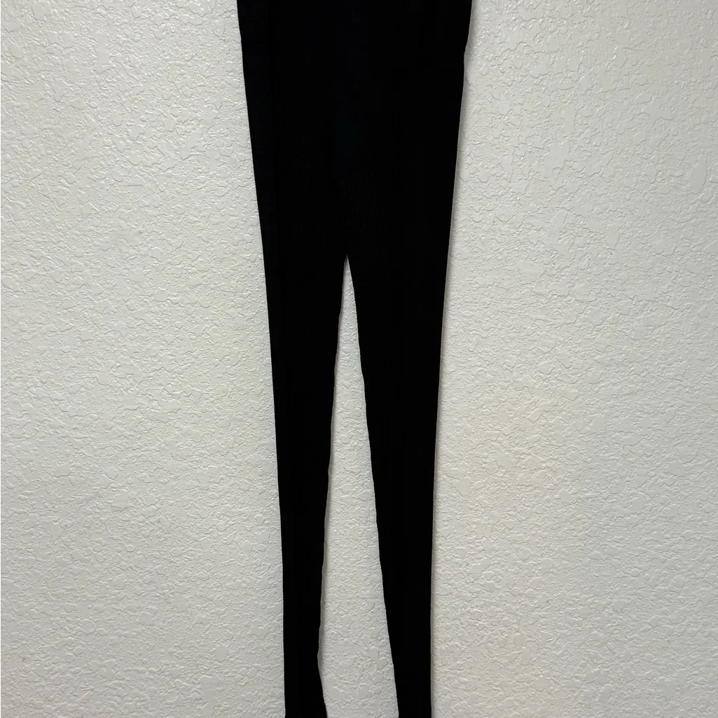 Manière De Voir Black Knitted High Waisted Leggings Size Medium - Image 2