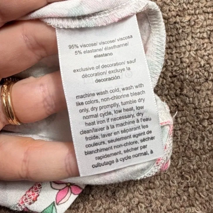 Tommy Hilfiger Women's 3X Floral Print V Neck Tie Short Sleeve Blouse Top - Image 6