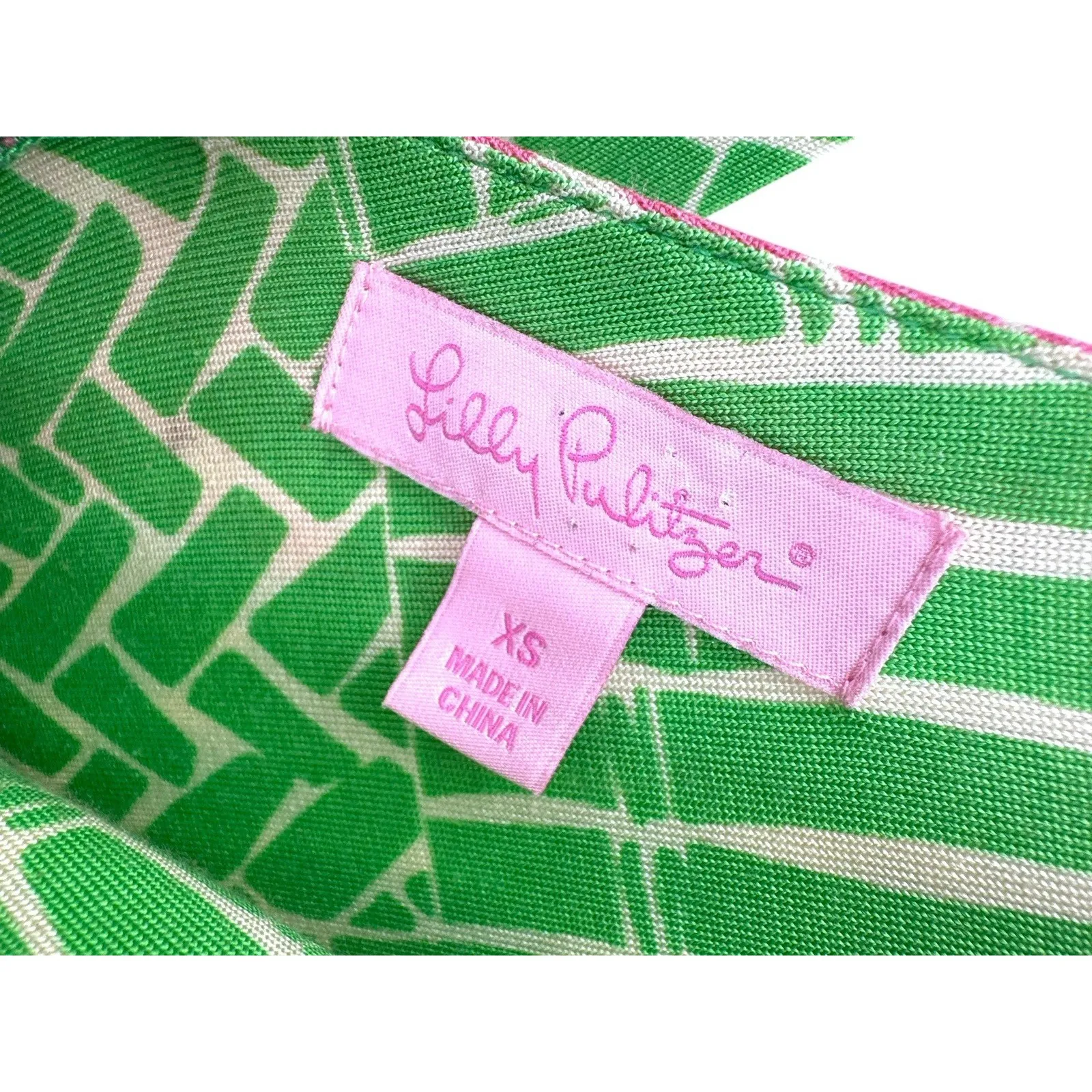 Lilly Pulitzer XS Silk Maxi Dress Green Pink Floral Boho Resort Tie-Back‎ V-Neck - Image 4