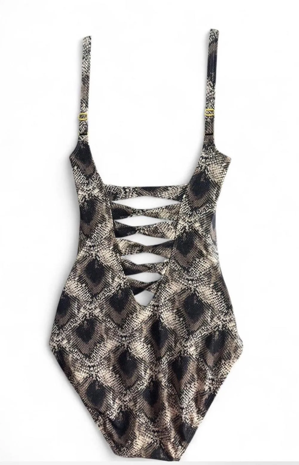 Bleu Rod Beattie Swimsuit One Piece Skin Games Lace Down Snake RBSG20221 Sz 6 - Image 4