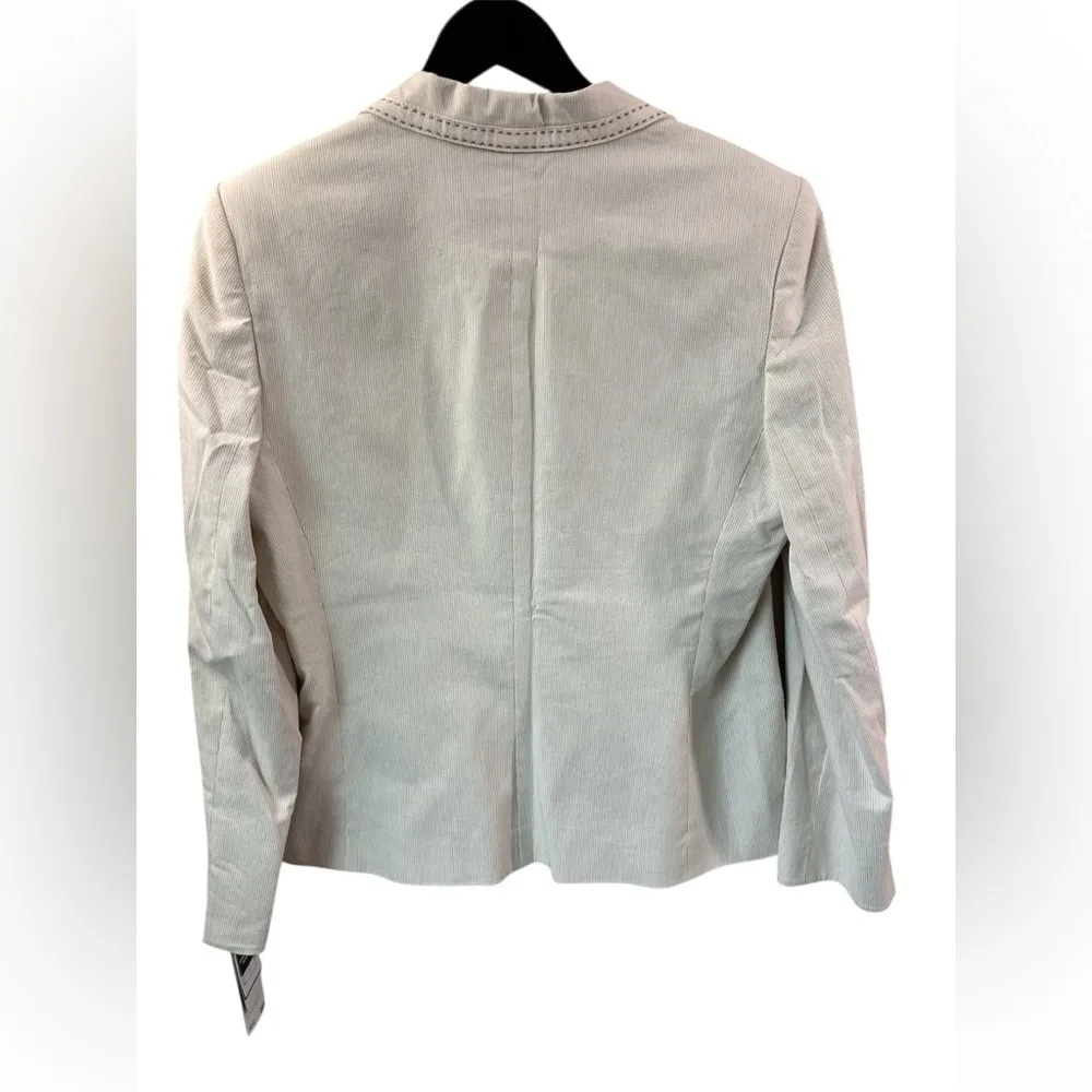 NWT Le Suit 2 piece Ivory pinstripe pant suit 99% cotton. Size 12. Summer Suit - Image 5