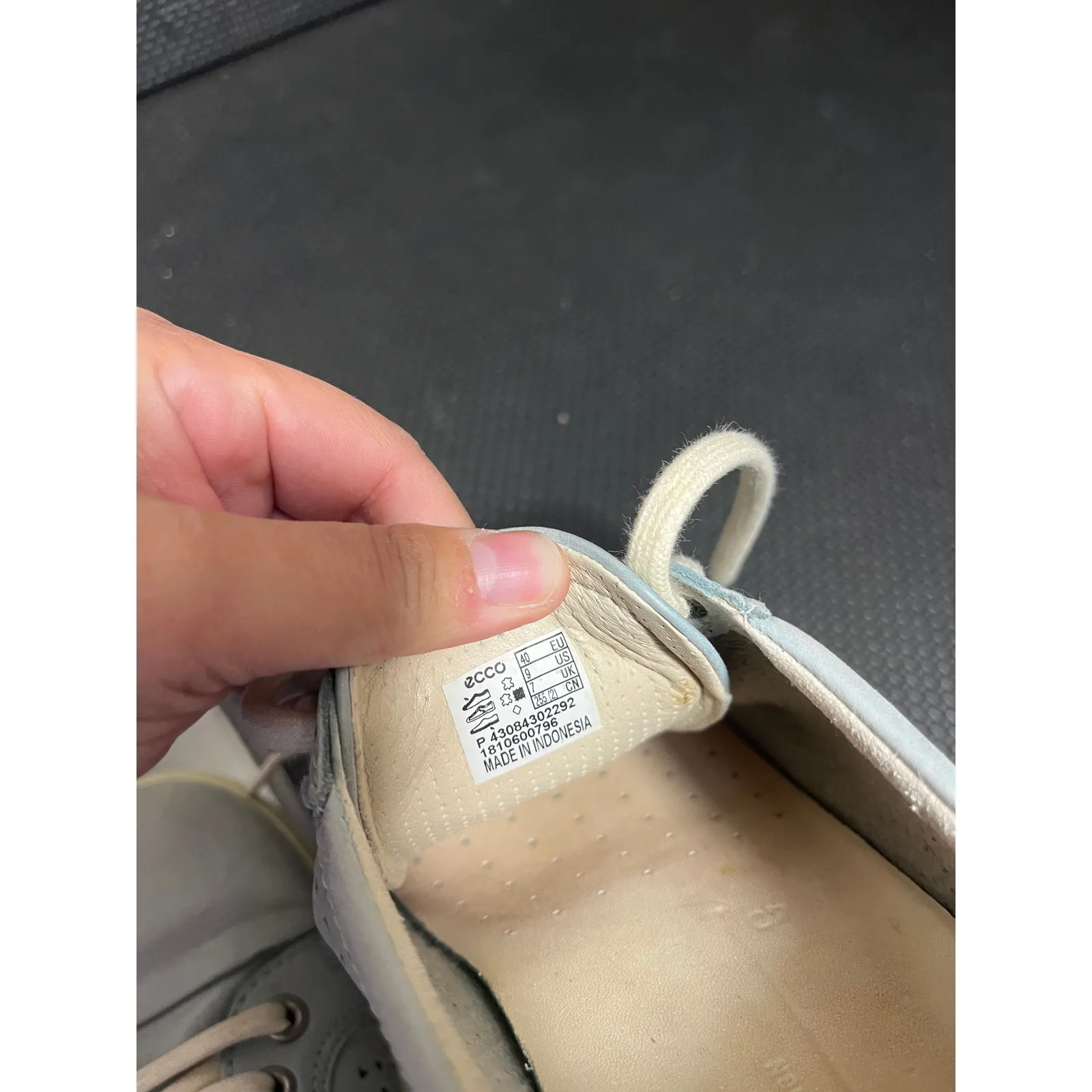 Ecco Soft 7 Trend Tie Perforated Blue Leather Casual‎ Sneakers Women's 40 US 9 - Image 7