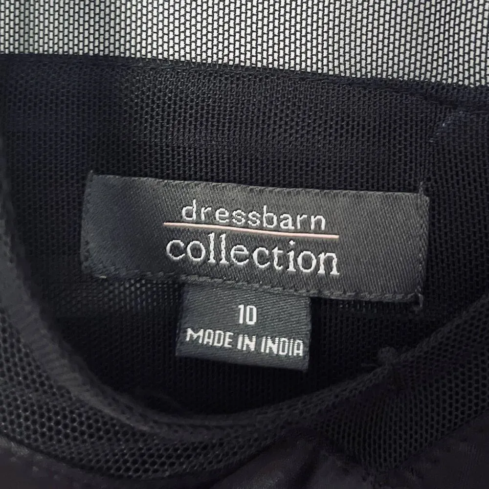 Vintage Dressbarn Women's Black Ribbed 90s Goth V-neck Corset Style Blouse sz 10 - Image 11