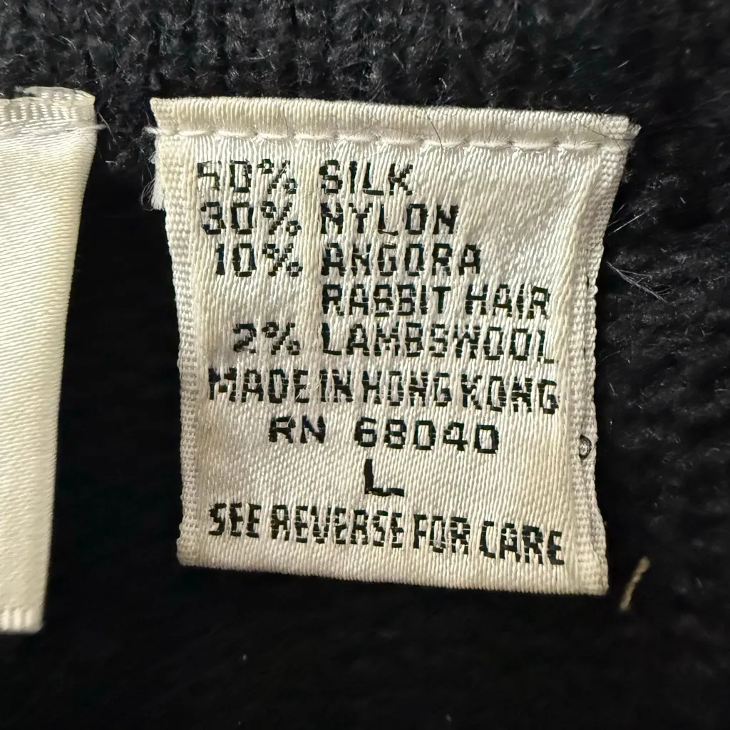 Vintage Cedars Black Sequin Beaded Floral Sweater L Size L - Image 9