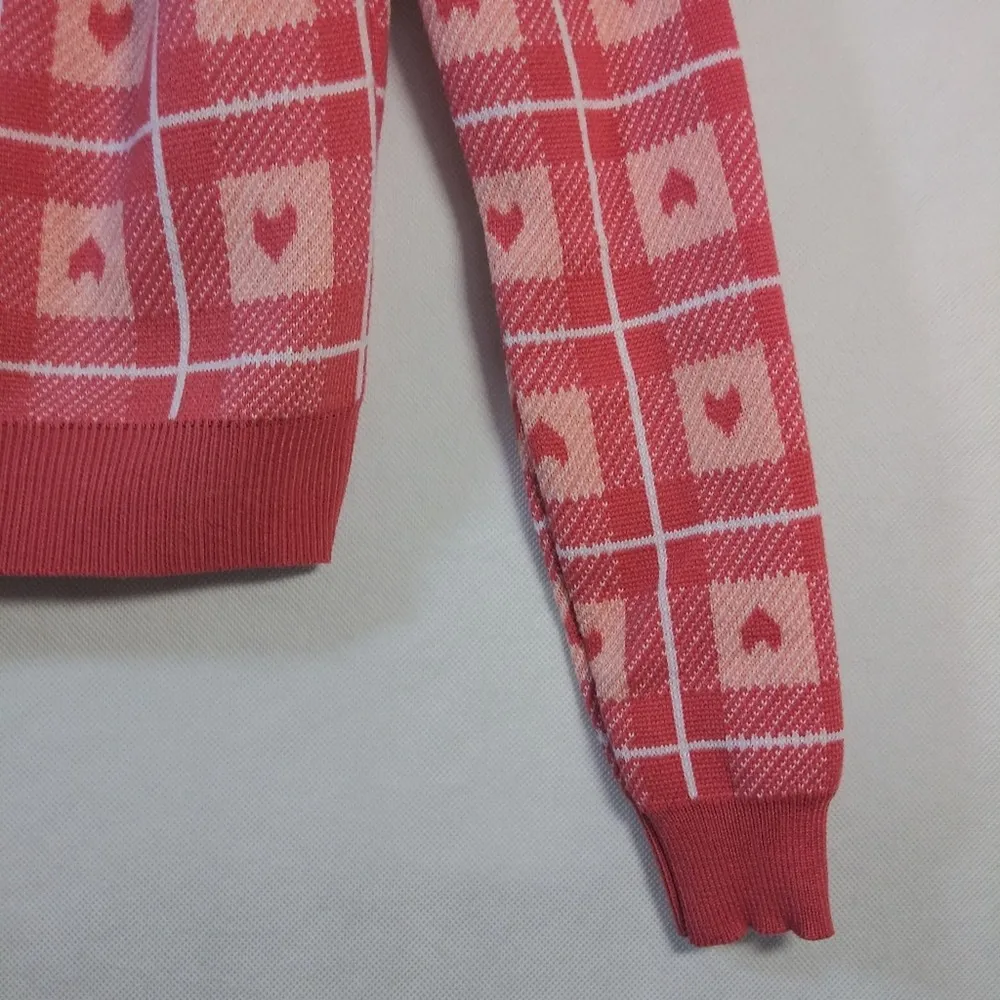 Asos Heartbreak Sweater Cardigan In Heart Print Size Small - Image 4