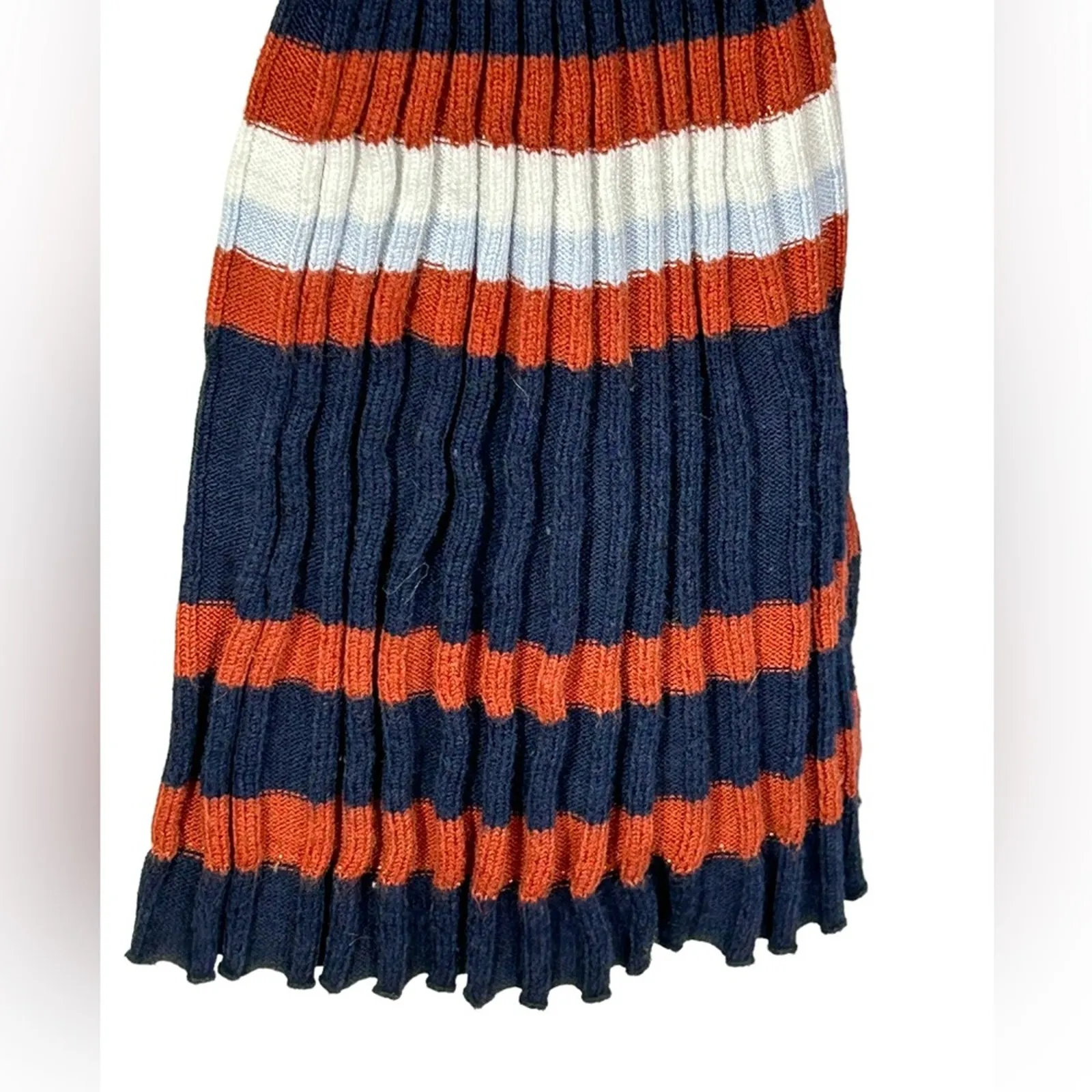 Bar III Striped Ribbed Bell Sleeve Sweater Medium Metallic Threads - Image 4