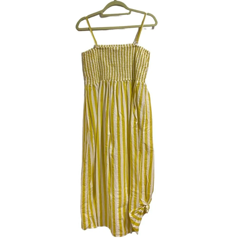 A New Day Yellow Strapless Smocked Tube Midi Sundress Sz M - Image 10
