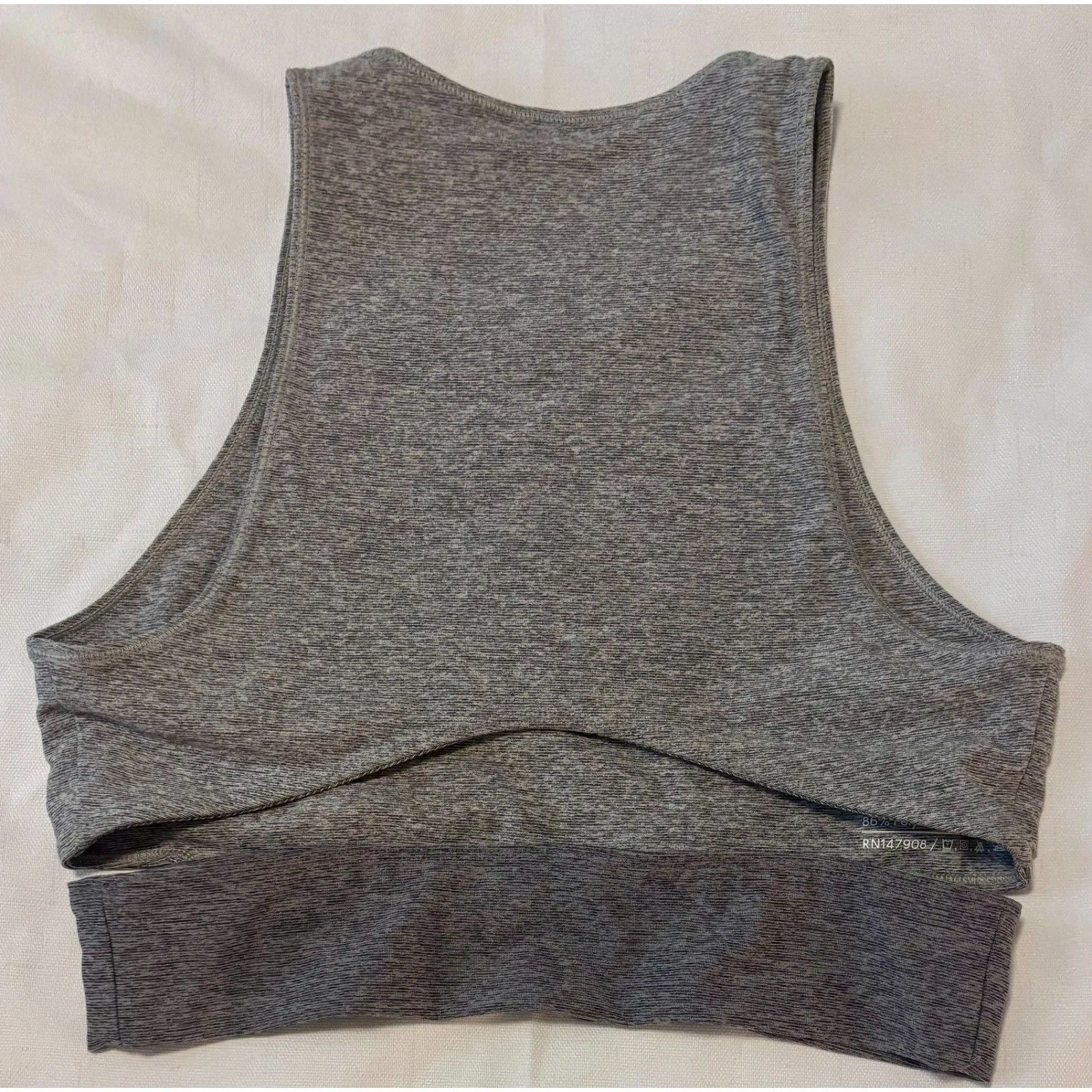 Outdoor Voices Women’s Slash back Crop Top Tri-Tone Grey Sz. Med - Image 4