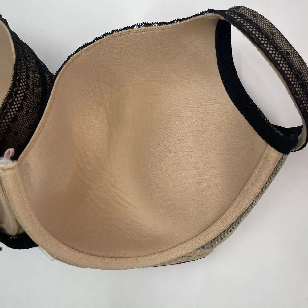 CACIQUE Bra Size 44D Modern Lace Lightly Lined Balconette Black Curvy Plus Sexy - Image 11