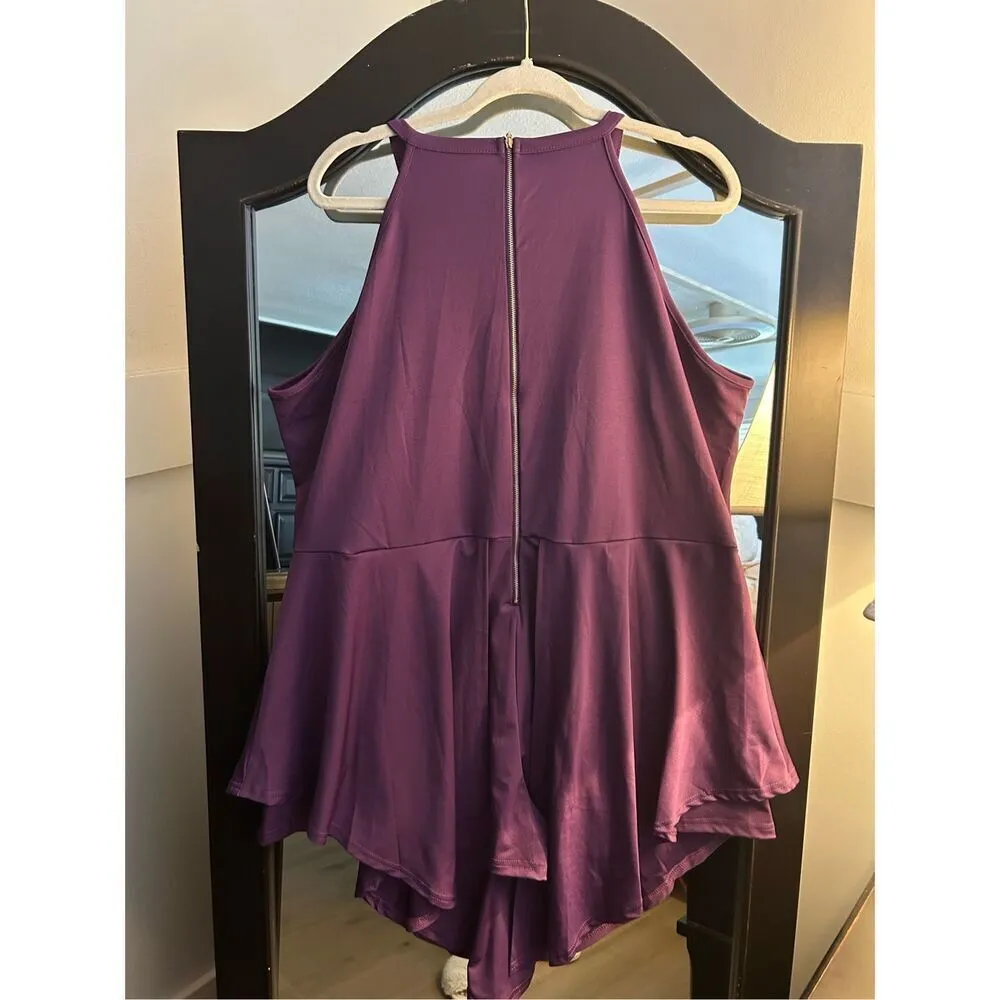 NEW 1 Pc Dress w/ Built in Skirt Tank Purple 2X Size XXL - Image 3