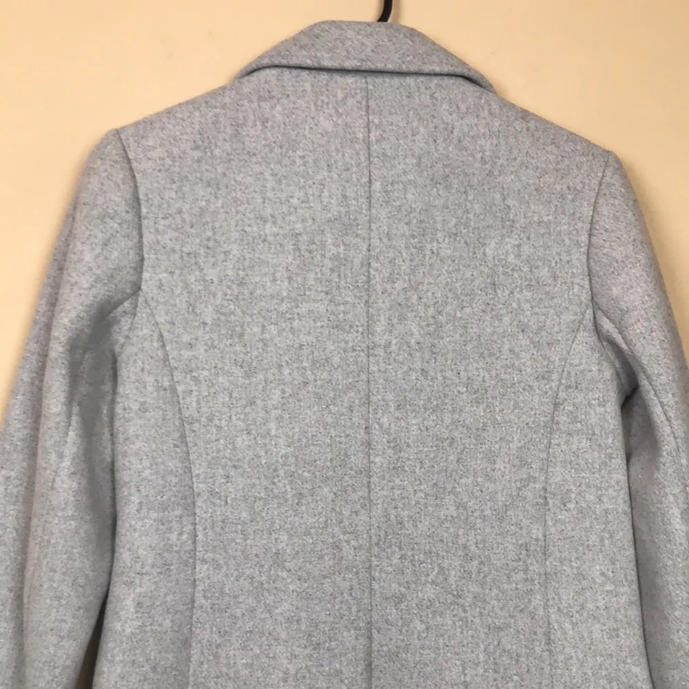 Abercrombie & Fitch Women’s Wool Blend Gray Double Breasted Long Line Pea Coat - Image 8