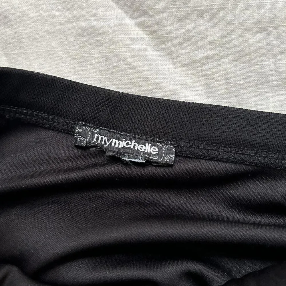 Y2K My Michelle black strapless dress sequined waistband handkerchief hem skirt - Image 2