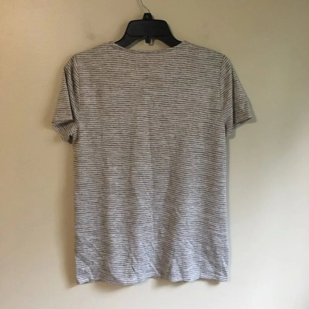 Chico's size 0 striped green short sleeved top - Image 2