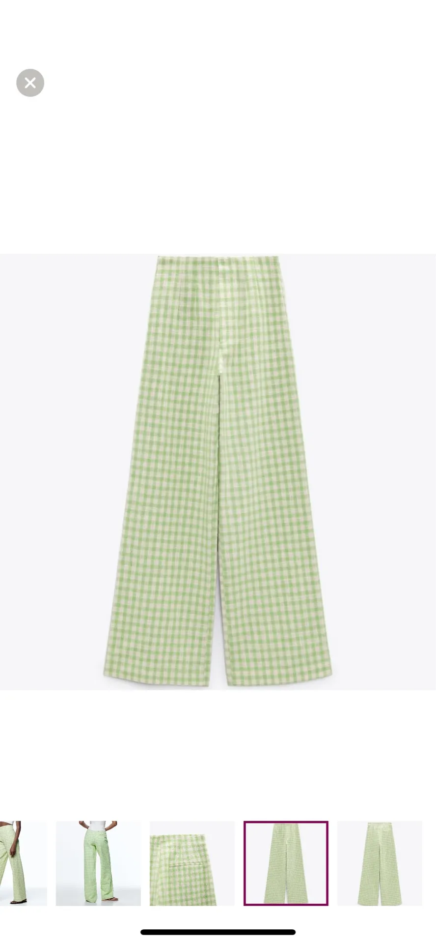ZARA Green Plaid Pants - Image 2