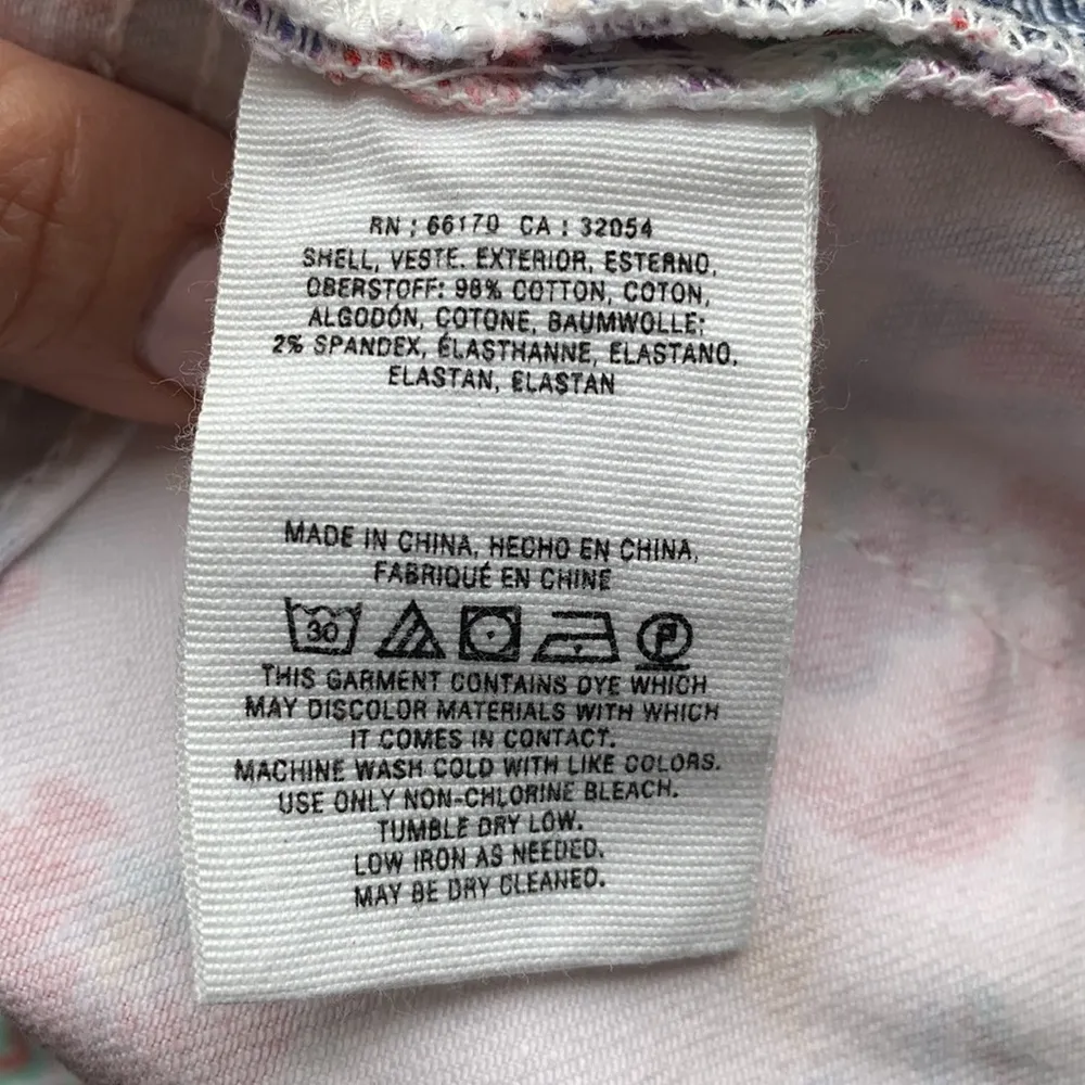 Anthropologie Floral Cottagecore Garden Pilcro Mid-Rise Skinny Jeans W-210 Sz 27 - Image 12