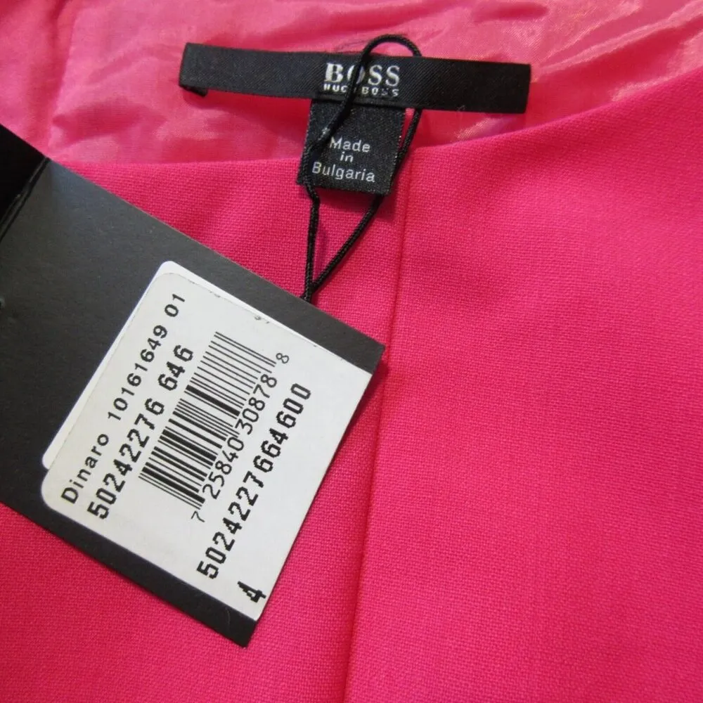 NWT BOSS Hugo Boss Dinaro Sheath in Pink Peplum Stretch Wool Dress 4 - Image 6