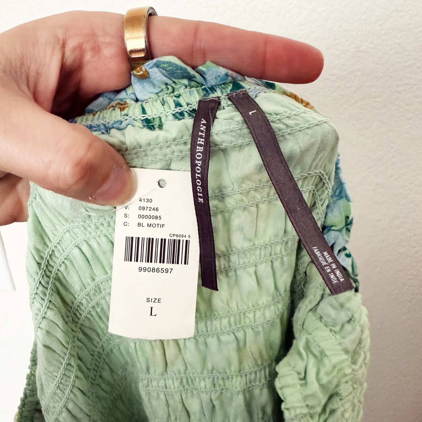 [Anthropologie] Blue Floral Print Peregrine Square Neck Midi Dress NWT Sz Large - Image 11