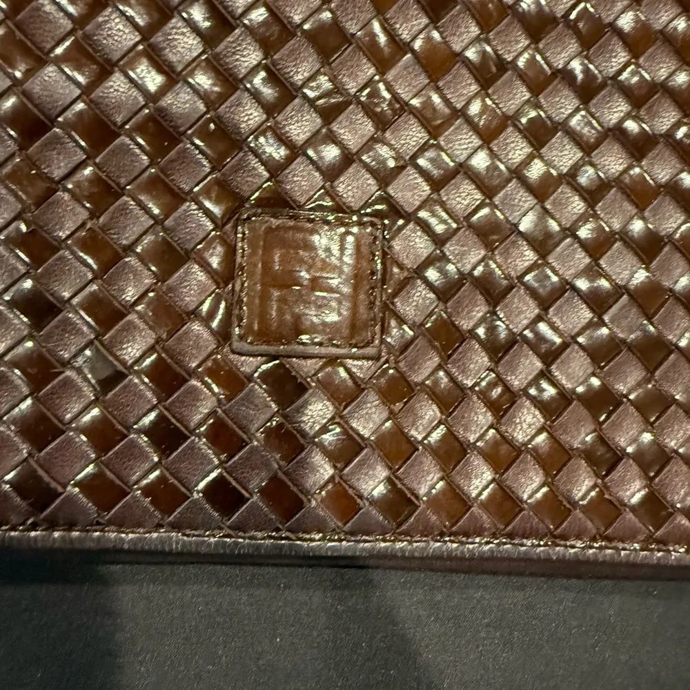 FENDI Brown Woven Leather Clutch/Shoulder Bag - Image 7
