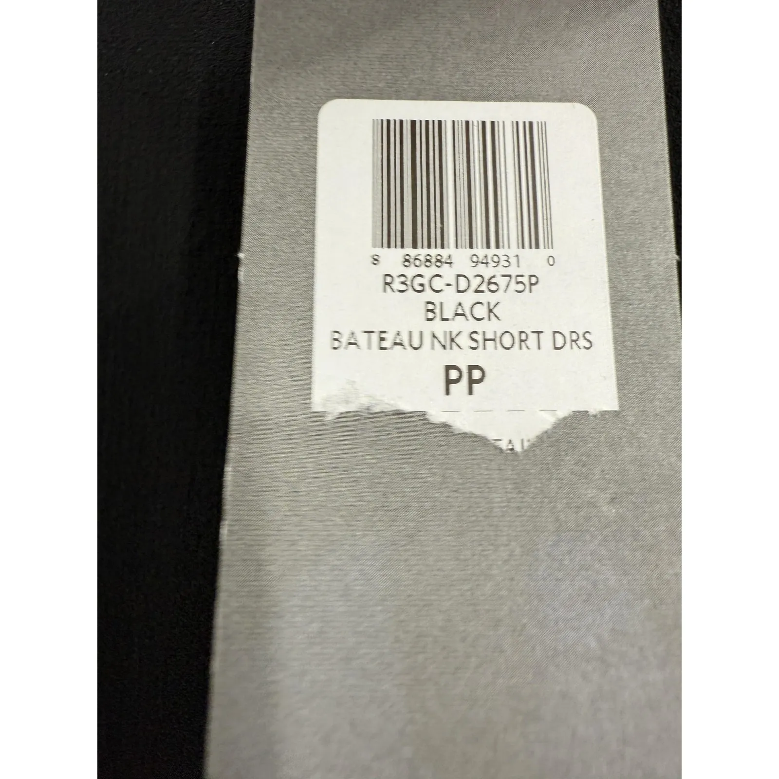 Eileen Fisher Dress Womens Petite PP Black Bateau Neck Silk Short Long Sleeve - Image 8