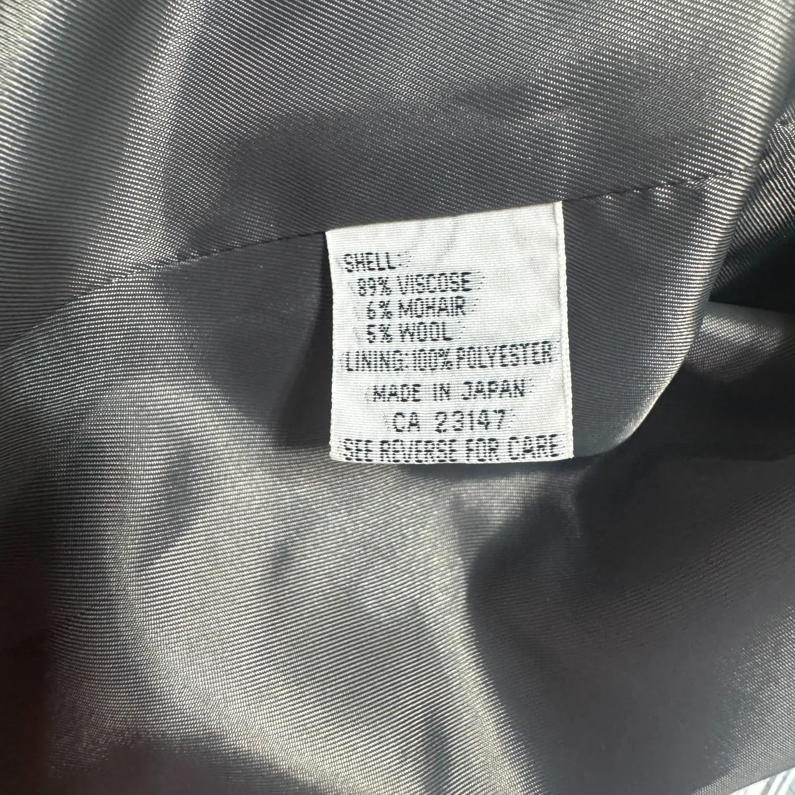 Vintage TALBOTS Jacket Blazer Mohair Wool Blend Gray Pinstripe 12P petite Japan - Image 6