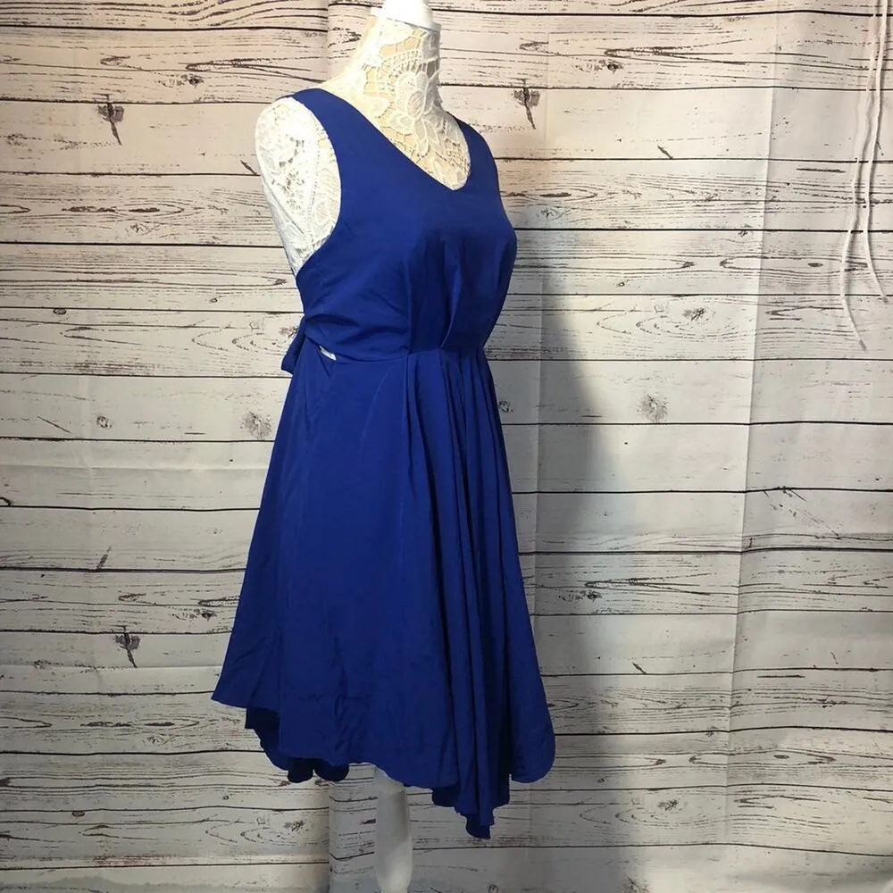 Louche Elegant Dress- open back with Cross over straps royal blue size 14 - Image 5