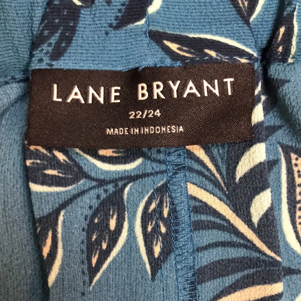 Lane Bryant Women’s Floral Print Teal Blue Drawstring Tie Waist Mini Skirt - Image 5