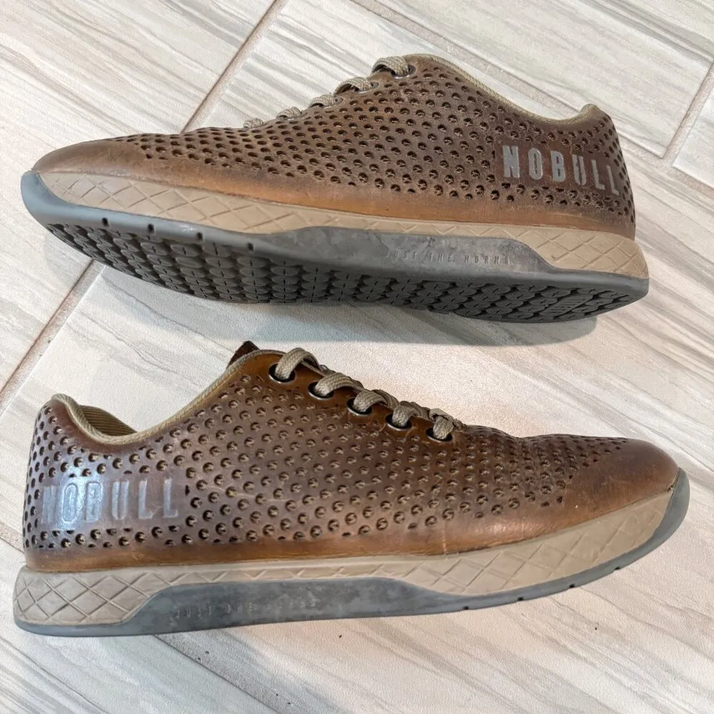 Nobull Sand Leather Athletic Workout Sneakers Comfort in Brown Womens Size 7 - Image 9