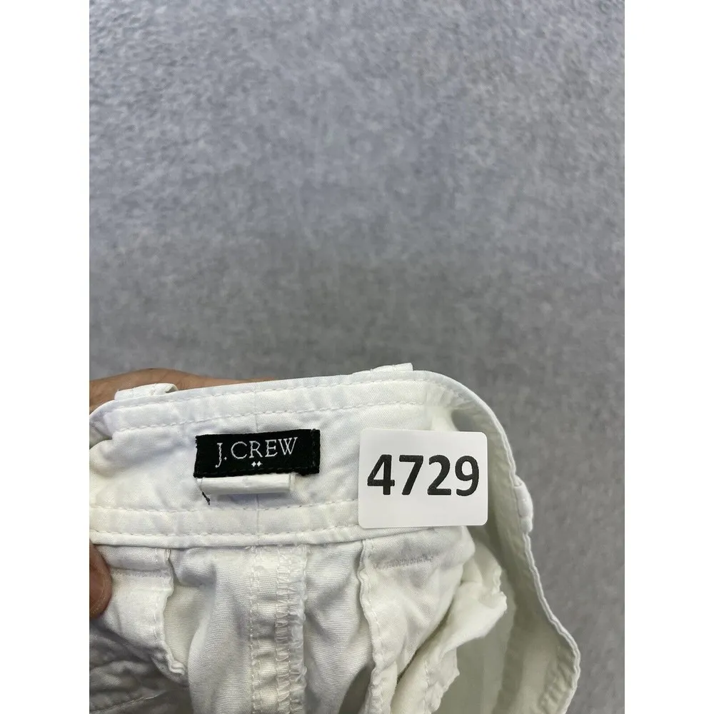 J.Crew Women's Button Front Skirt A Line Solid White 100% Cotton Size 2 Mini - Image 5