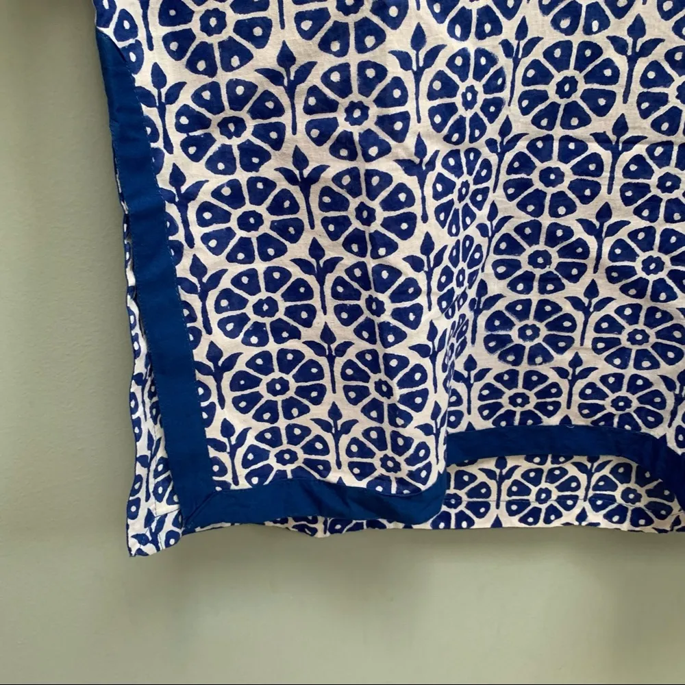 Roberta Roller Rabbit Cotton Blue White Print Kurta Tunic size XS - Image 3