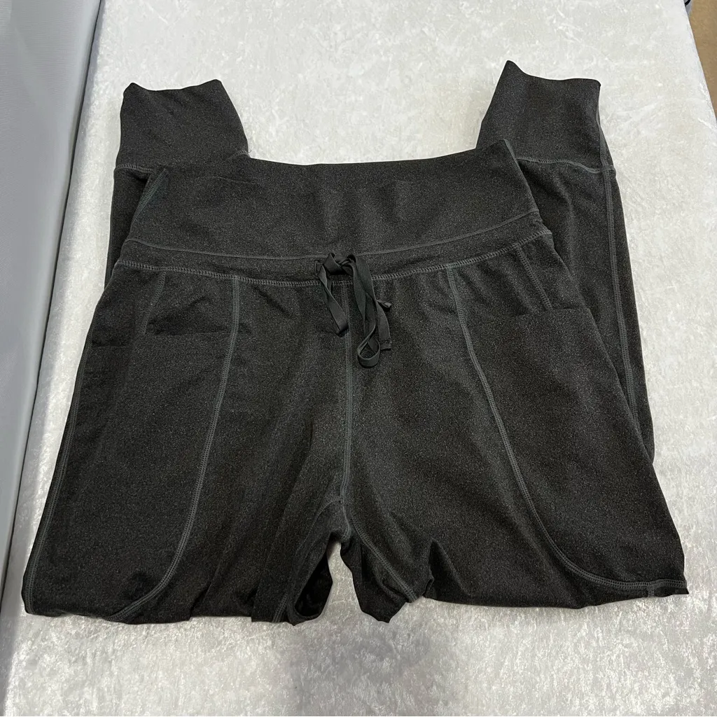 Fabletics Maj Jogger Size Small Heathered Charcoal Fold Over Waist Drawstring - Image 5