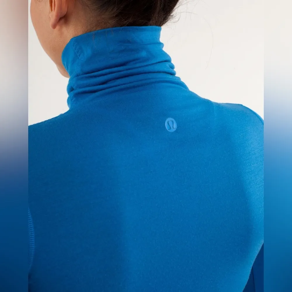 Lululemon St Moritz Jersey *Merino Wool Beaming Blue / Black seamless sweater Size 6 - Image 7