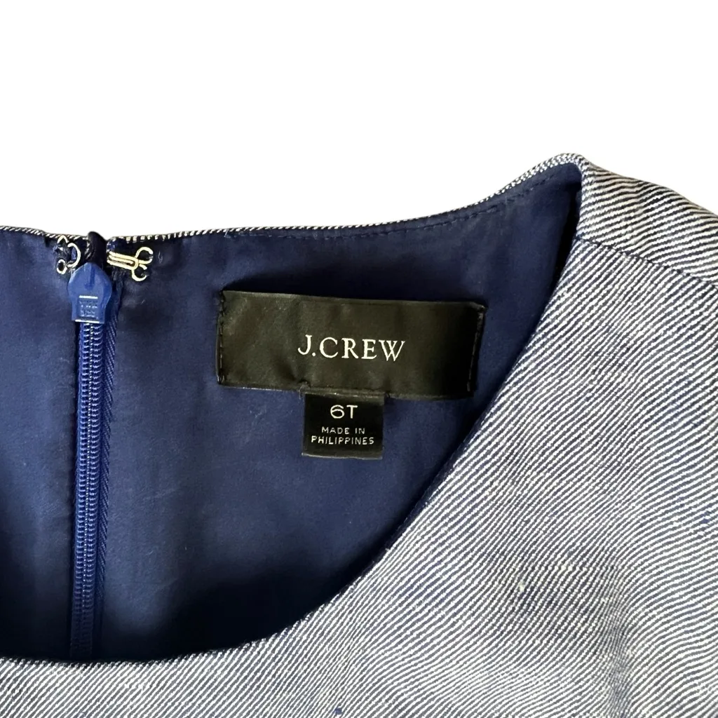 J.Crew Résumé Linen Blend Belted Wide-Leg Jumpsuit Blue Size 6 Tall - Image 4