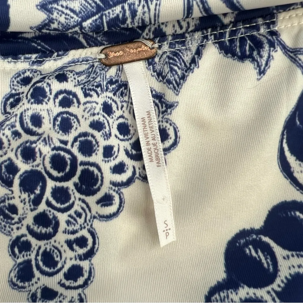 Free People Tommie Knit Top blue white floral sz S - Image 7