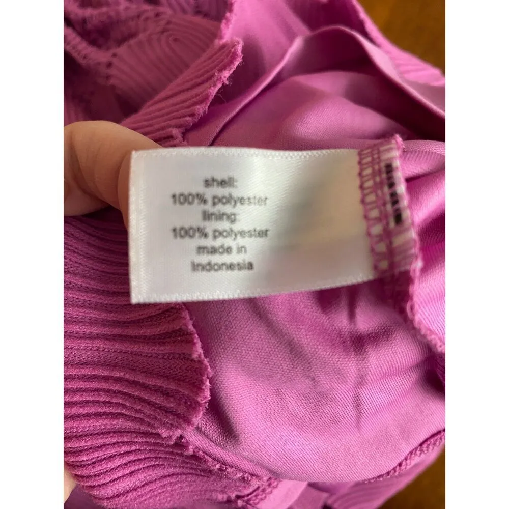 Lane Bryant Smocked Off The Shoulder Pink Ruffled Tiered Lace Pleated Top 22/24 - Image 5