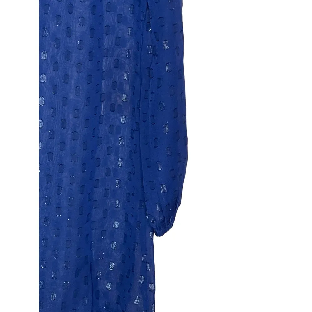 Macbeth Collection Women's Cover Up Sheer Tassel Pullover Swim Cover Blue Medium - Image 8