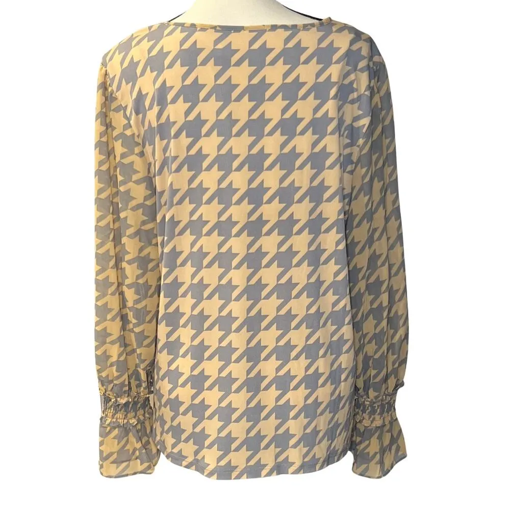 Calvin Klein Women's Houndstooth Blouse Size L - Image 2
