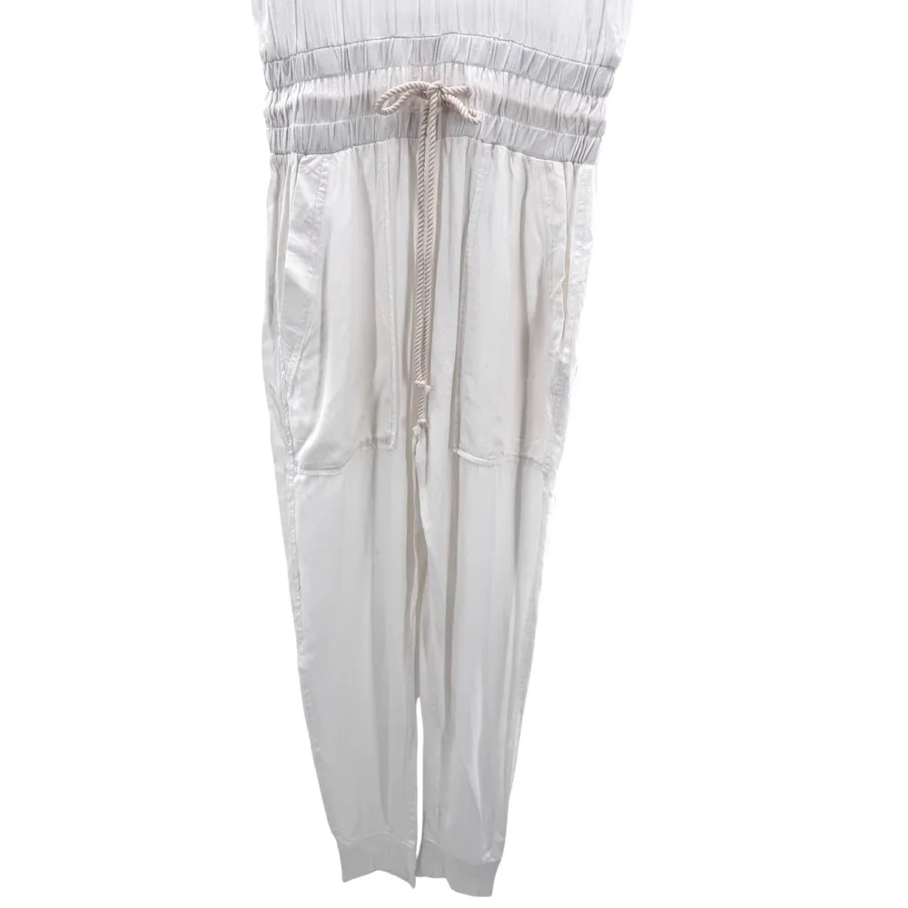 Ramy Brook Ray Jumpsuit Small White Sleeveless Drawstring Casual Chic Vacation - Image 5