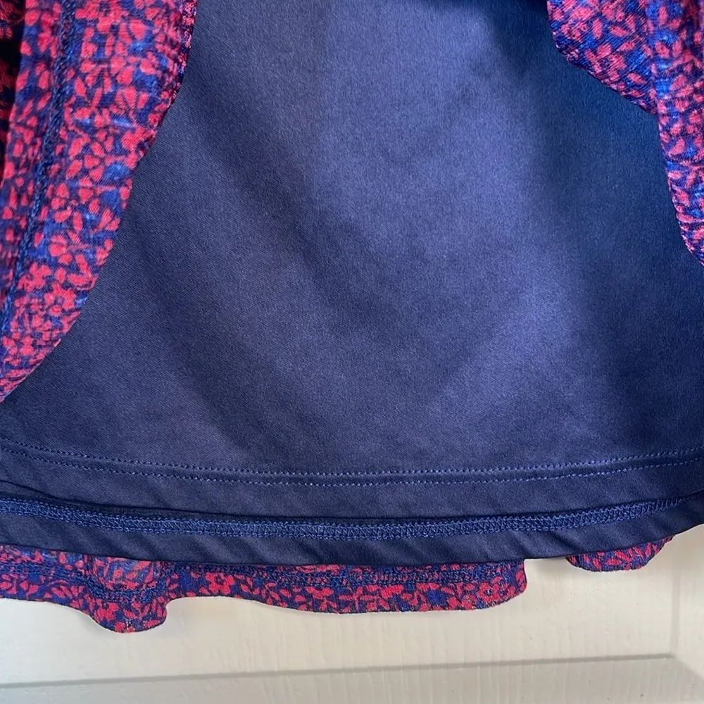 Juicy Couture Purple Navy Sleeveless Peplum Ruffle Floral Blouse XS EUC #0536-OC - Image 5