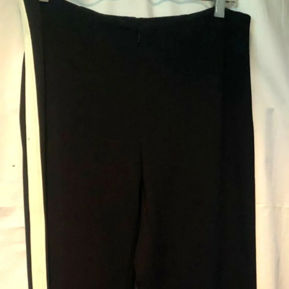 Cache CONTOUR Stretch Black Pant White Stripe New $128 Sz 12 L NWT Flair Leg - Image 2