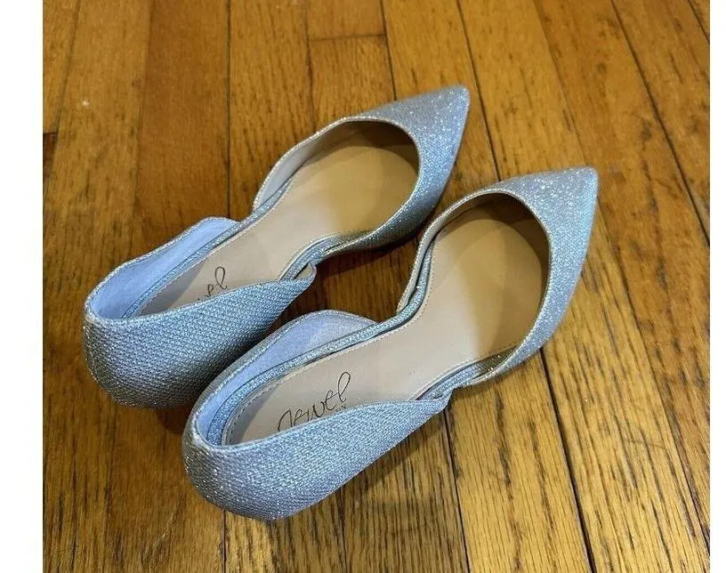 Jewel Badgley Mischka Dotty Glitter D’orsay Kitten Heel Size 5 EUC - Image 6