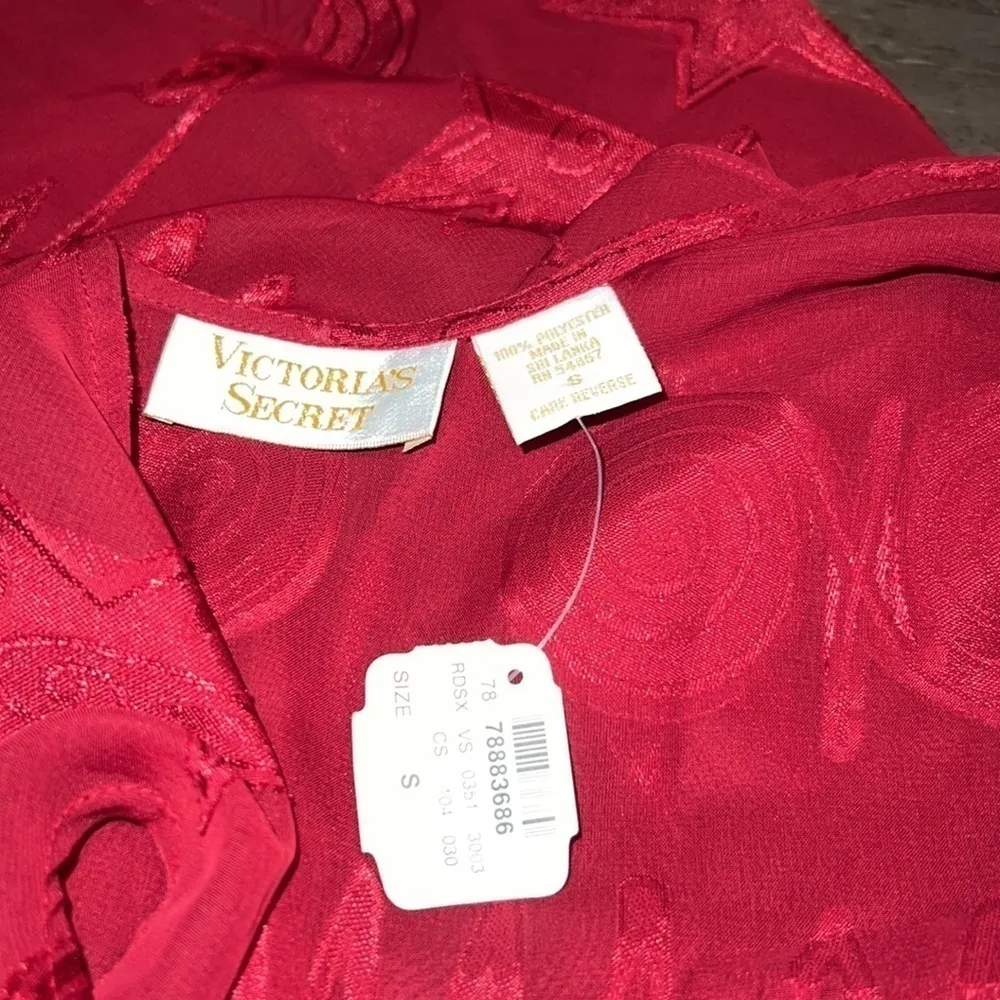 Vintage Gold Label Victoria's Secret Red Sheer Pajama Set Size‎ Small NWT - Image 5