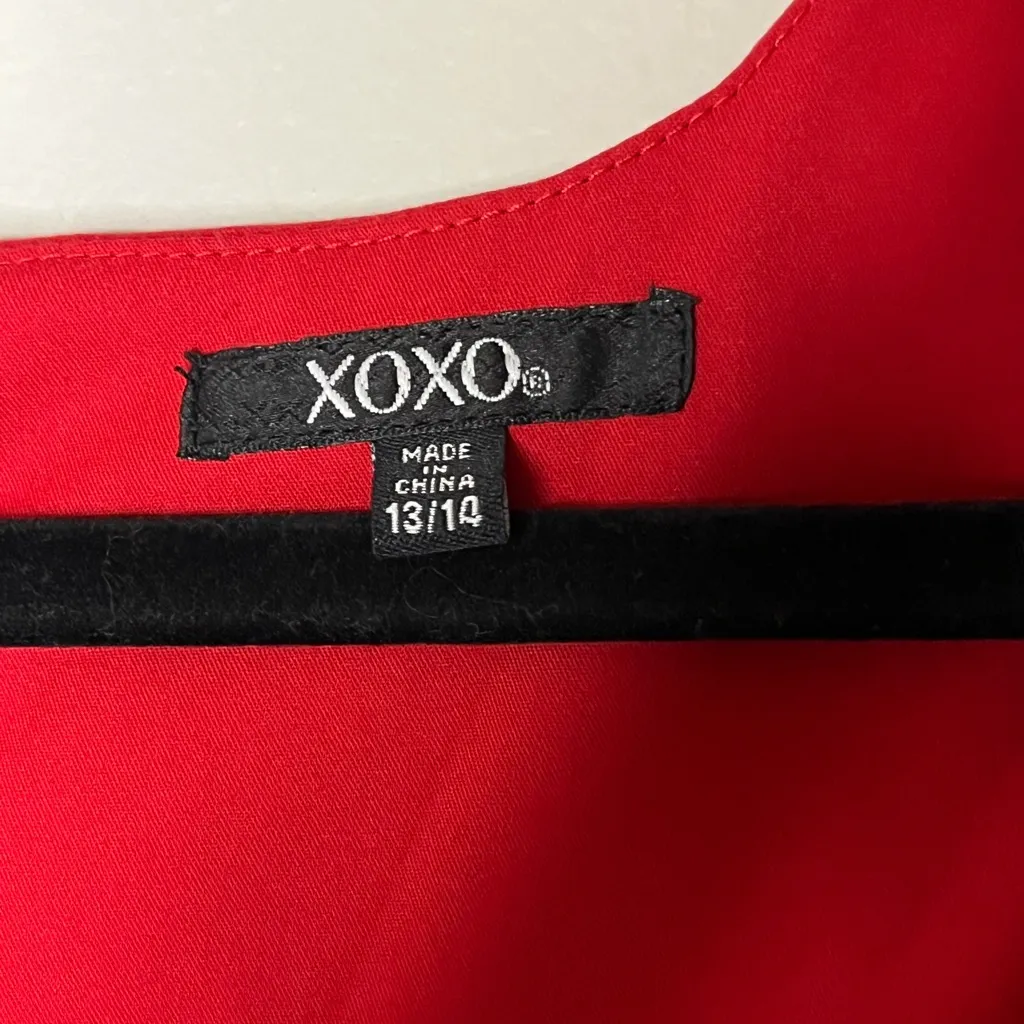 XOXO Red Square Neck Cap Sleeve Above The Knee Dress Size 13/14 NWT - Image 4