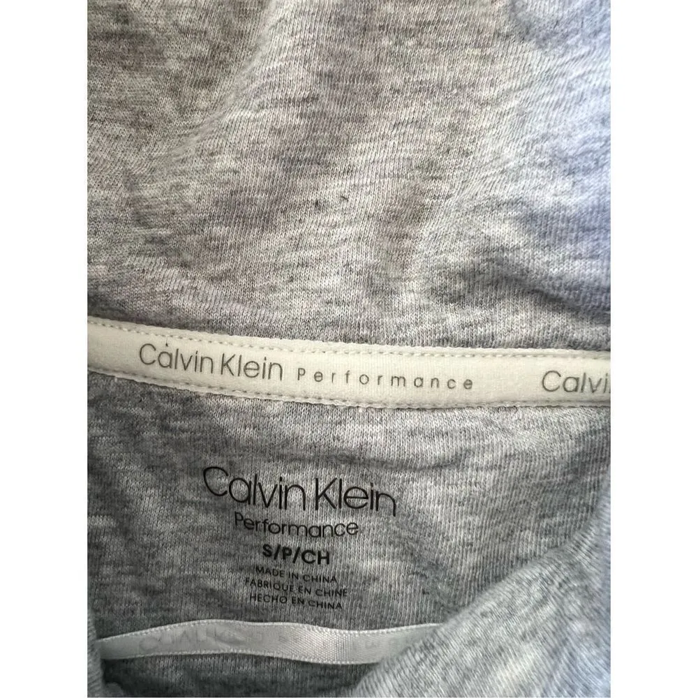 NWT! Calvin Klein Performance Heather Gray White Cowl Neck Pullover Hoodie Small - Image 3