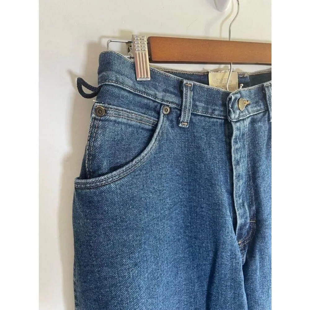 NWT Vintage Wrangler Relaxed Fit Mom Jeans Size 9/10 Blue Green Fleece Lined NEW - Image 3