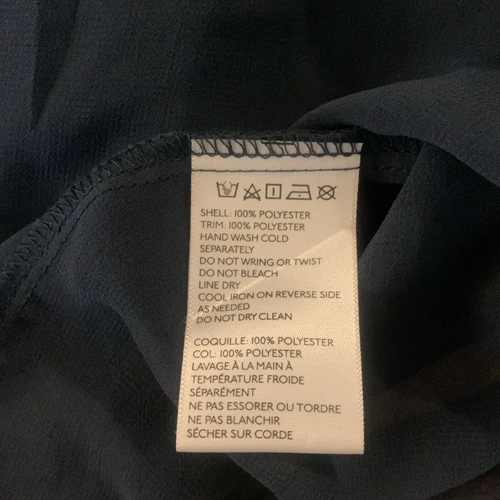 NWT Sparkle & Fade Navy Sheer Studded Collar Sleeveless Blouse Tank Top! - Image 7