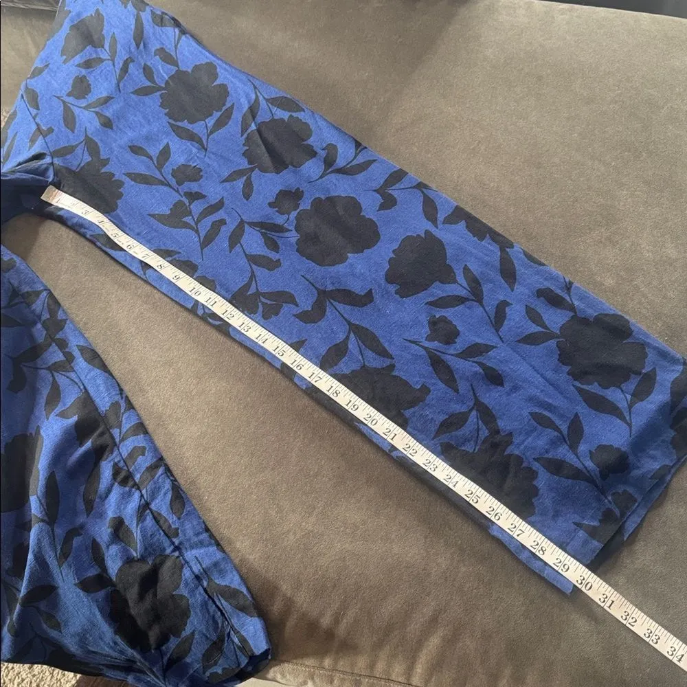 Kate Spade New York Blue Floral One-Shoulder Linen Blend Jumpsuit Size 00 NWOT - Image 12