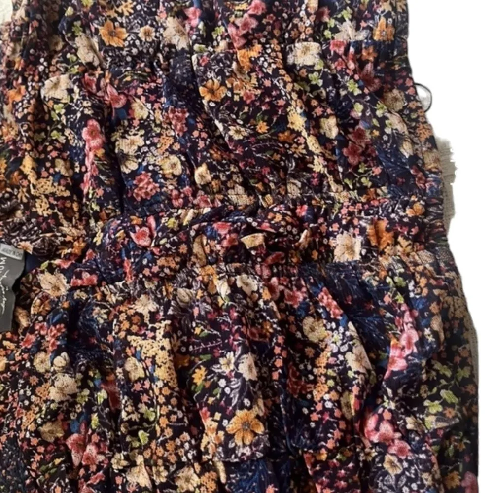 Dress Forum Los Angeles Floral Mesh Ruffle Crop Top Size Large Juniors Feminine - Image 6