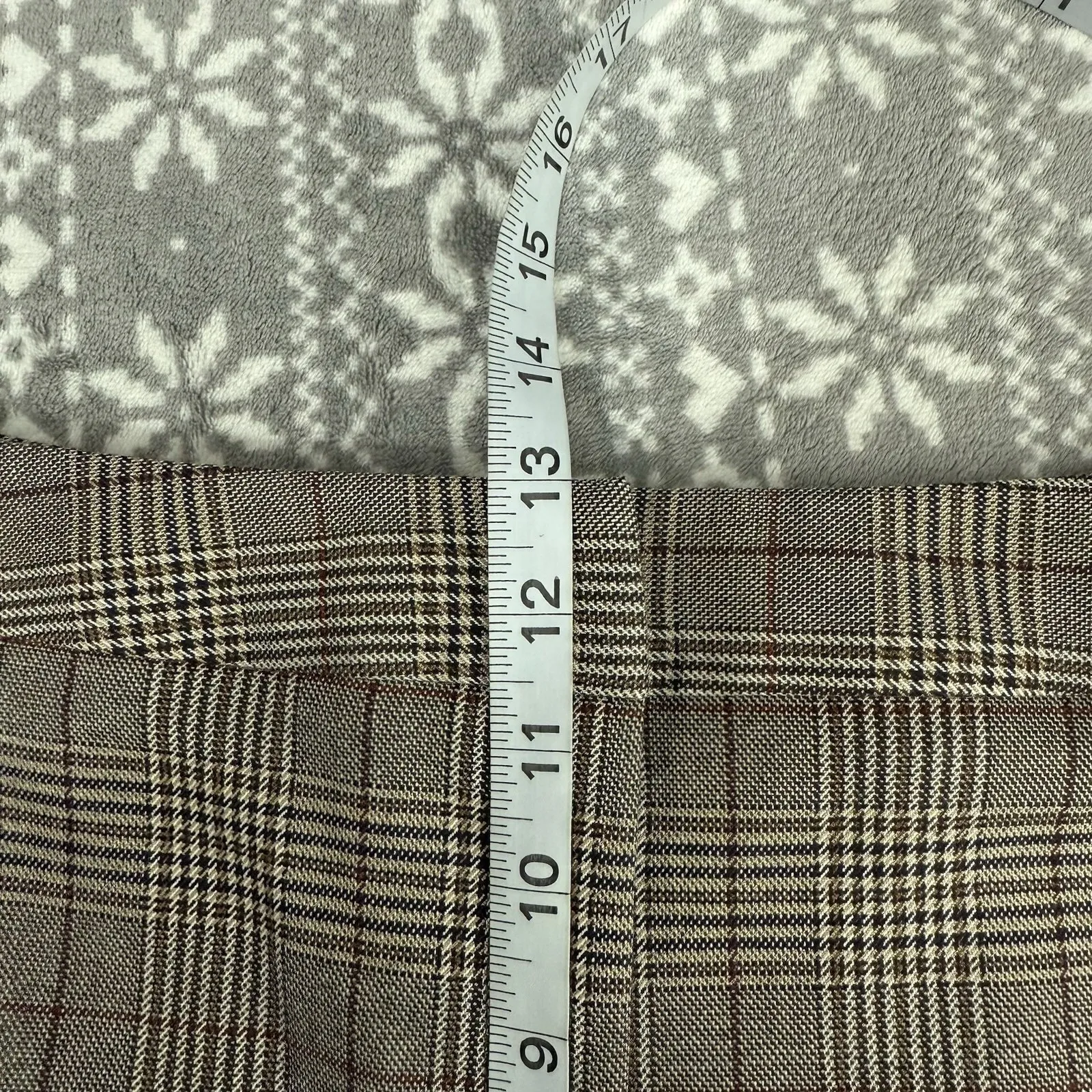 Topshop Women's Dress‎ Pants Glen Check Plaid Brown Tan Size 12 - Image 8